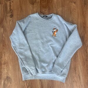 Malbon The Tiger Woods Buckets Crewneck Sweatshirt Gray Small